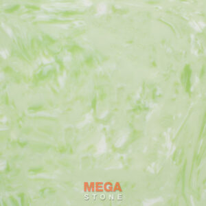 หินสังเคราะห์ คริสตัลกรีน Crystal Green Artificial Stone (A-GREE-001) หินเทียมสีเขียวลายริ้วขาวจาก MEGA STONE