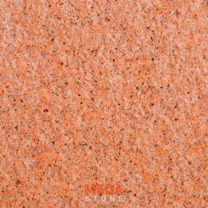 หินแกรนิตส้มหนองบัว Nong Bua Orange Granite หินแกรนิตสีส้มอมชมพูลายจุดดำจาก MEGA STONE