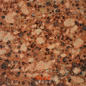 หินแกรนิตโรสเยลโร่ Rose Yellow Granite ลวดลายหินธรรมชาติสีส้มชมพูจาก MEGA STONE