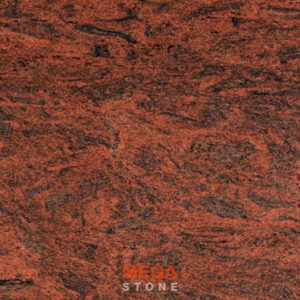 หินแกรนิตมัลติเรด Multi Red Granite ลวดลายหินสีแดงสลับริ้วสีดำจาก MEGA STONE