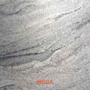 หินแกรนิตวิสคอนไวท์ Viscon White Granite ลายหินสีขาวเทาพริ้วไหวจาก MEGA STONE