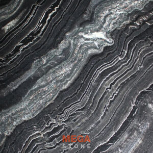 หินอ่อนแบล็คฟอเรส Black Forest Marble หินอ่อนสีดำลายเส้นขนานสวยงามจาก MEGA STONE