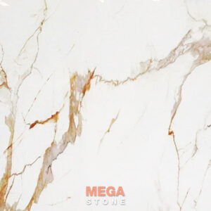 หินสังเคราะห์ คริสตัล คาราร่า โกลด์ Crystal Carrara Gold Artificial Stone หินเทียมลายหินอ่อนขาวทองจาก MEGA STONE