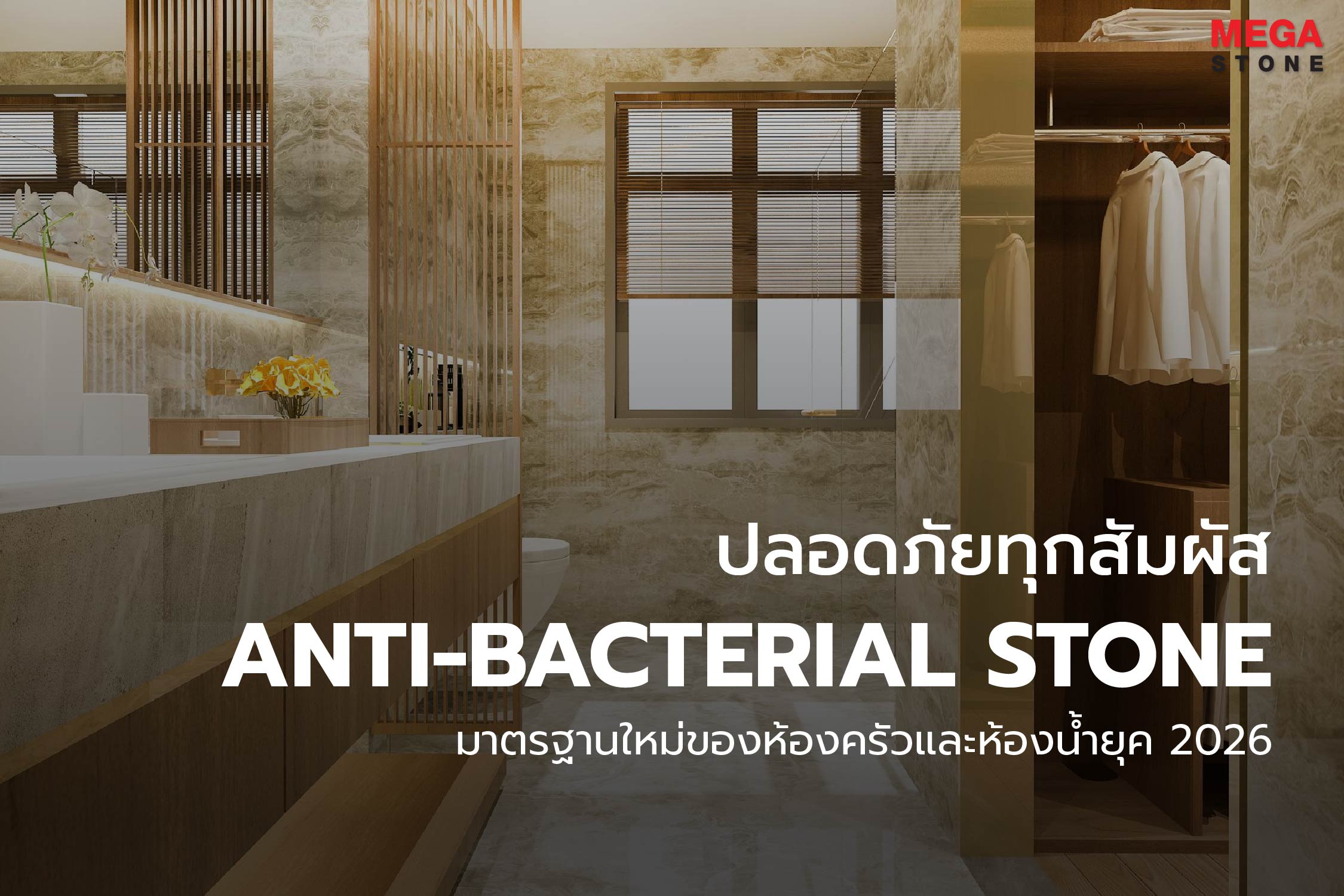 ปลอดภัยทุกสัมผัส: ทำความรู้จักนวัตกรรมหินต้านแบคทีเรีย (Anti-Bacterial Stone) มาตรฐานใหม่ของห้องครัวและห้องน้ำยุค 2026